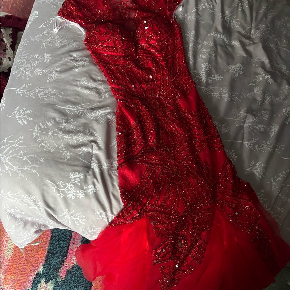 Sherri Hill Red Beaded Gown